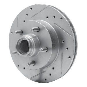 Ford Ranger Brake Rotor (1) - Front Left - R1 Concepts - Drilled & Slotted - Silver - `98-`02